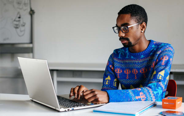 Student on laptop