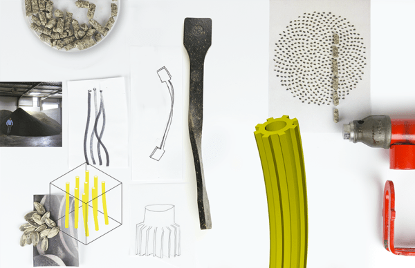 A collage of tools and bio-materials