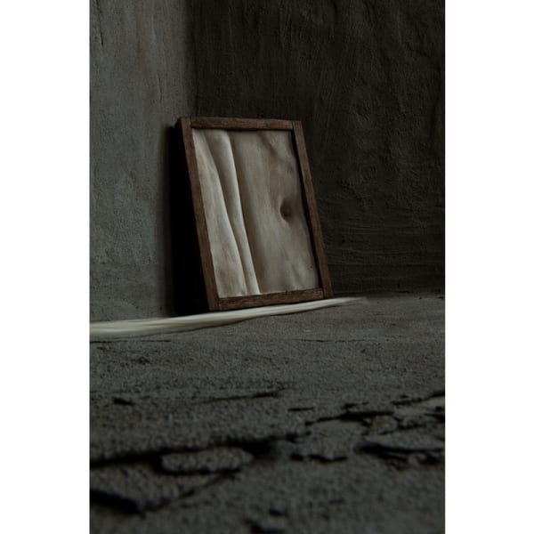 small door with fabric woven into it