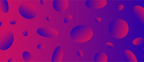 Graphic showing disc shapes in pink and blue light