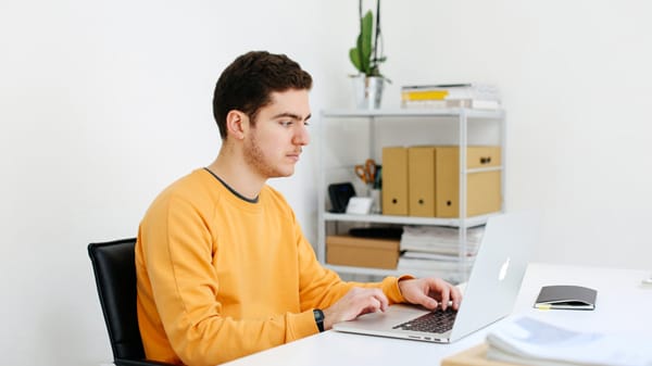 student on computer