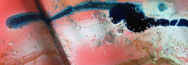 Pink, blue and white colours blending together