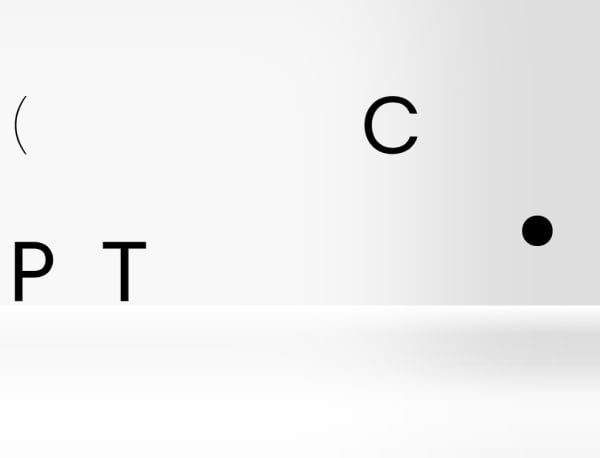 black letters on white background