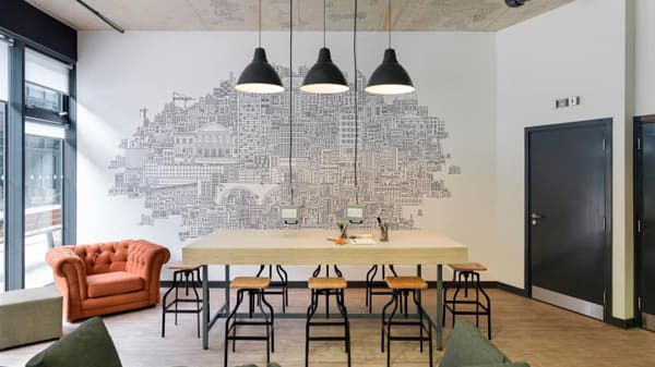 room with table and chairs