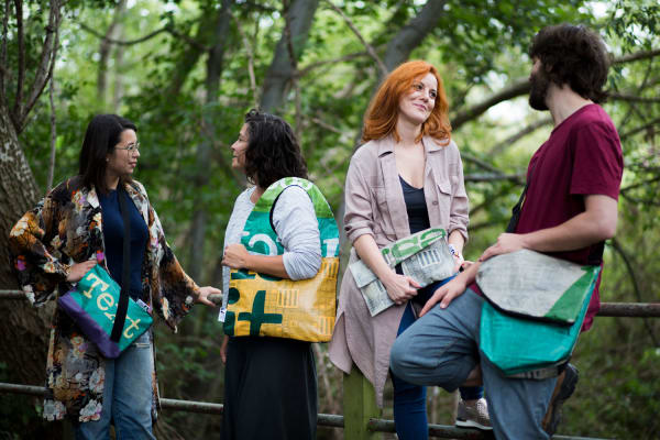 Bags designed and made by prison inmates