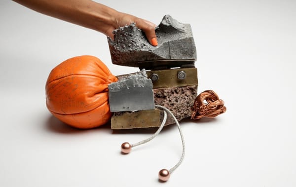 Textile material sculpture by Emma Jacobs