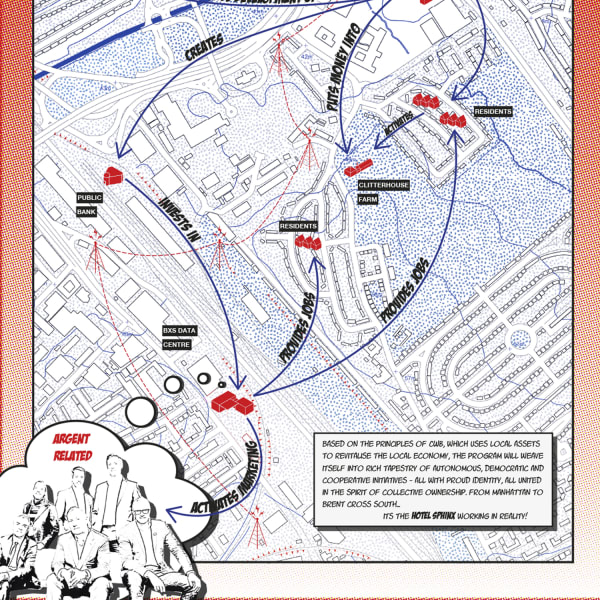 Digital drawing of a map