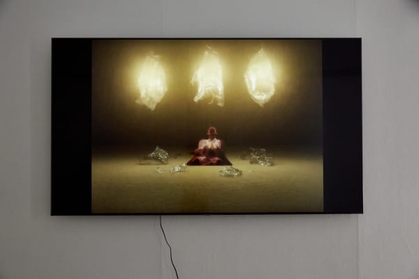 Screen showing animation of a figure