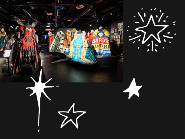 multiple mannequins displaying costume designs