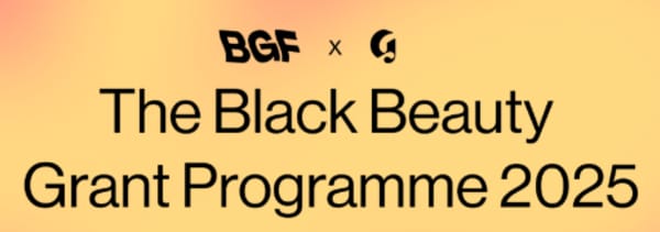 Black Beauty Grant Programme 2025 written on a yellow and orange background