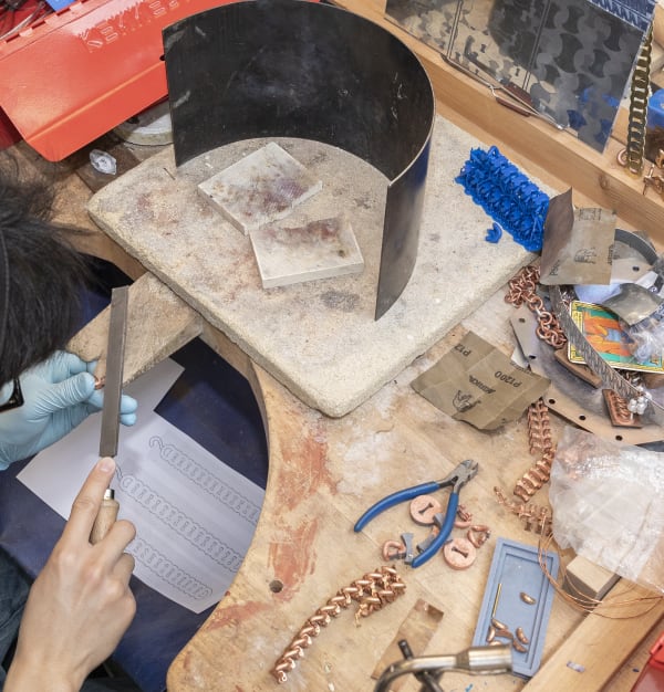 Students in the jewellery workshop