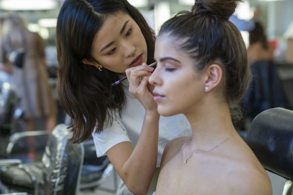 makeup being applied