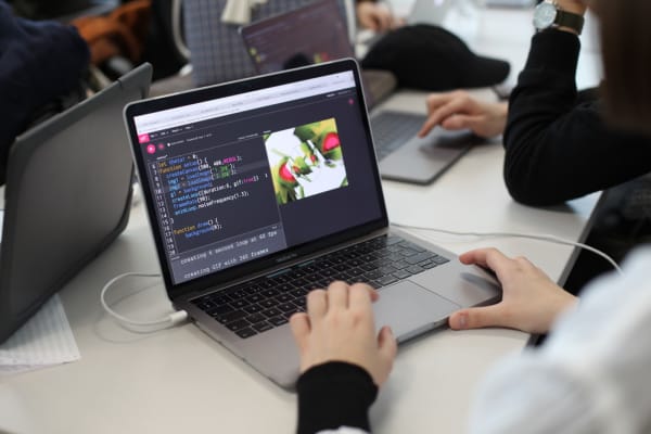 student using a laptop
