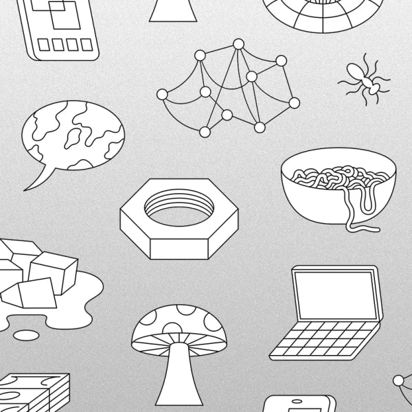 Illustrations on a grey background 