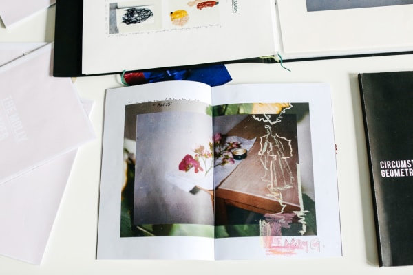 Magazine collage of student work