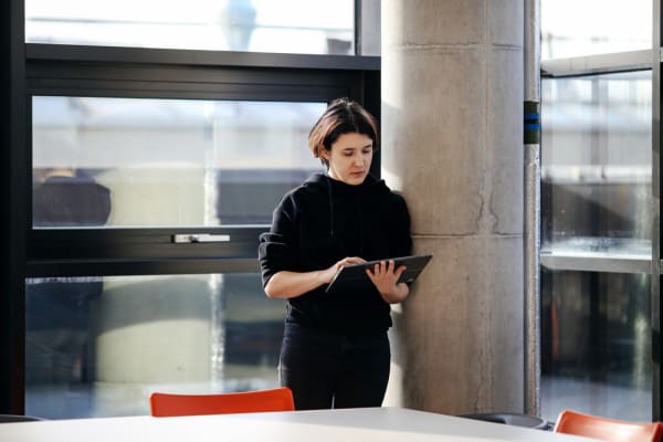 student using a tablet