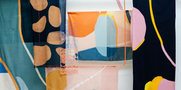 Installation of various textile patterns