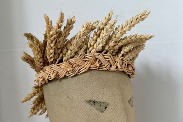 Straw headpiece.