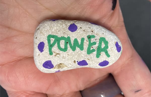 Stone with the words 