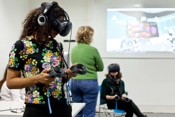 A person wearing a VR headset