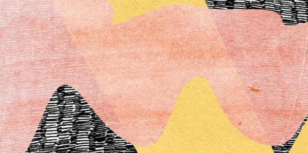 abstract image of peach and grey striped artwork