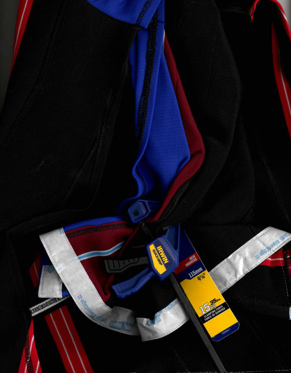 Scan of Football collars tabard, with Irwin mini-clamp. 2022 