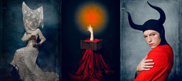 A triptych of photographs. 