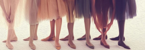 ballerinas in various nude shades