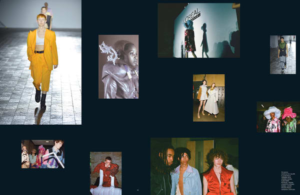 Composite spread of catwalk and model images