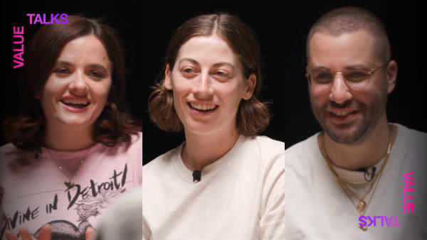 Split screen showing three speakers for the latest Value Talk episode.