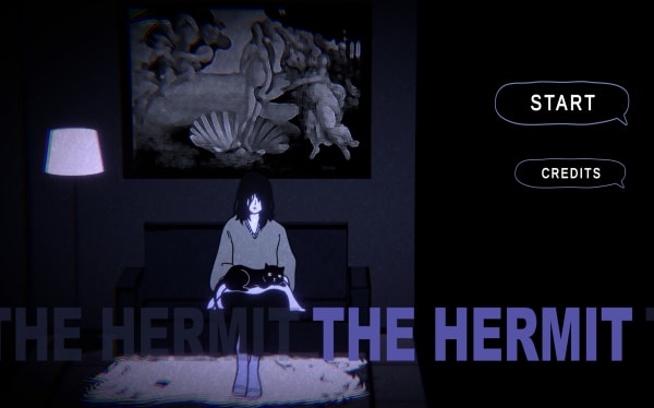 Interface for student game showing a figure sitting on a bed in the dark.