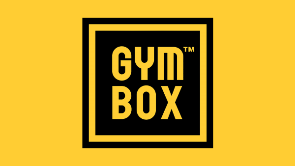 Yellow background with 'Gymbox' as text overlay in the centre.