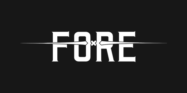 serif logotype reads FORE with a spear going across the word