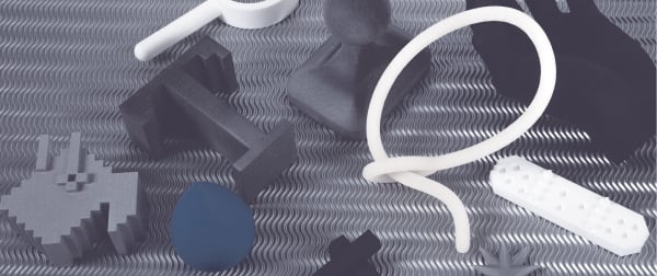 Computer-generated image of grey and white objects.