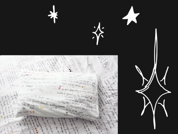 a folder piece of paper covered in writing