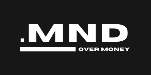 logotype reads .Mnd in bold with tagline that reads over money