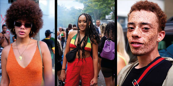 3 images of POC looking at camera