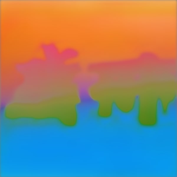 Emerging text on coloured background