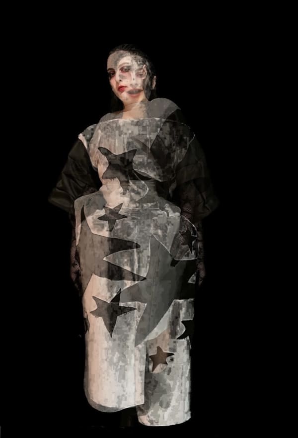 Figure wearing stars and stripes outfit