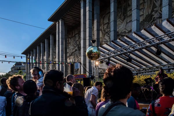 Henri Defoe jazz, funk and soul musician and music director performs at Fête de la Musique concert at the Palais de la Porte Dorée Paris, curated and produced by Karina H Maynard