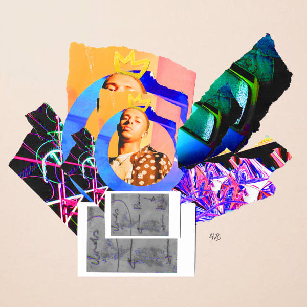 Digital collage of repeating images. 