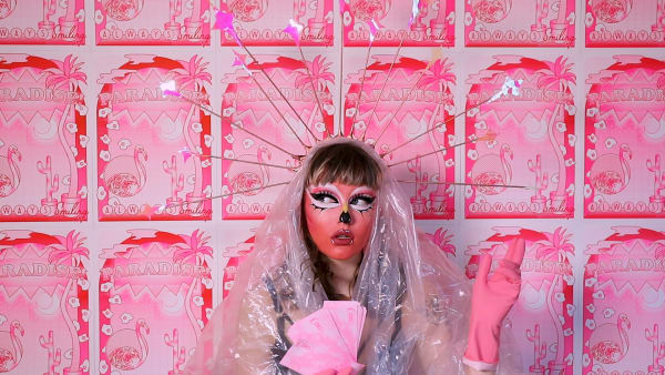 Pink Venus with cash - visual media by Juliette Stuart