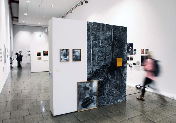 Gallery space at LCC with photographic work on the walls
