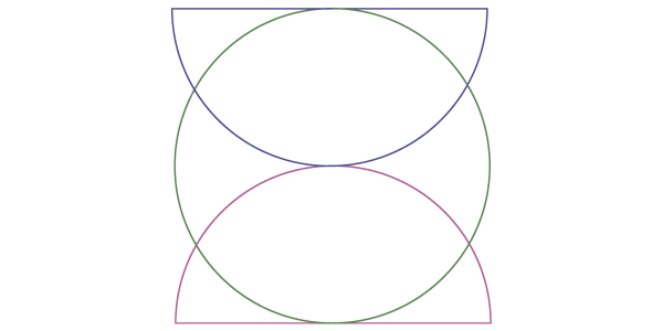 two half circles with a whole circle overlayed