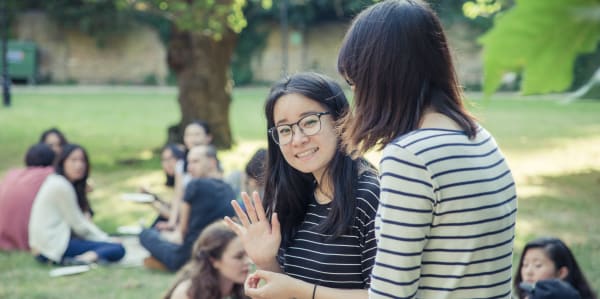 UAL students in the park in the summer