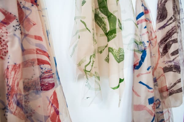 Hanging patterned fabrics