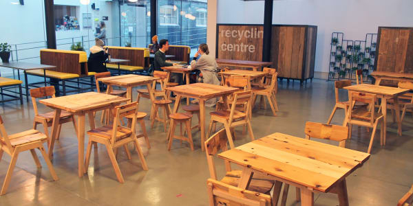 Interior of canteen at Chelsea College of Arts