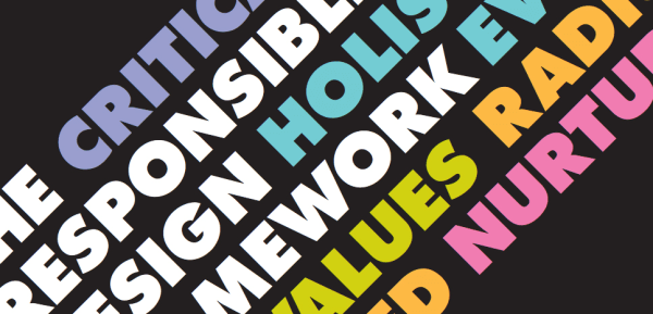 Colourful text on a black background