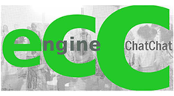 Graphic with grey background and ECC in large green letters with the words Engine ChatChat