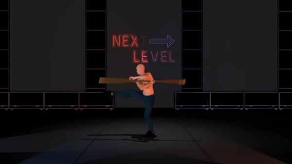 Screenshot of 3d Computer Animation of character performing martial arts